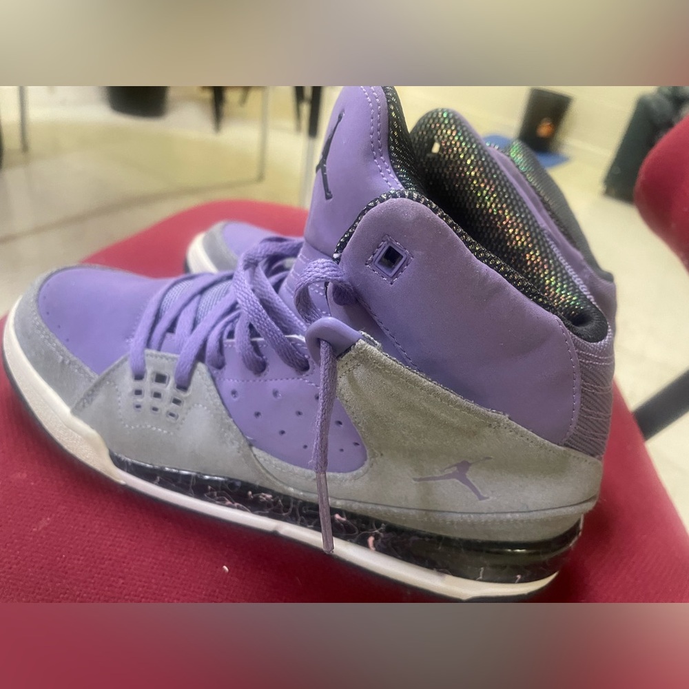 Purple and black Jordan’s